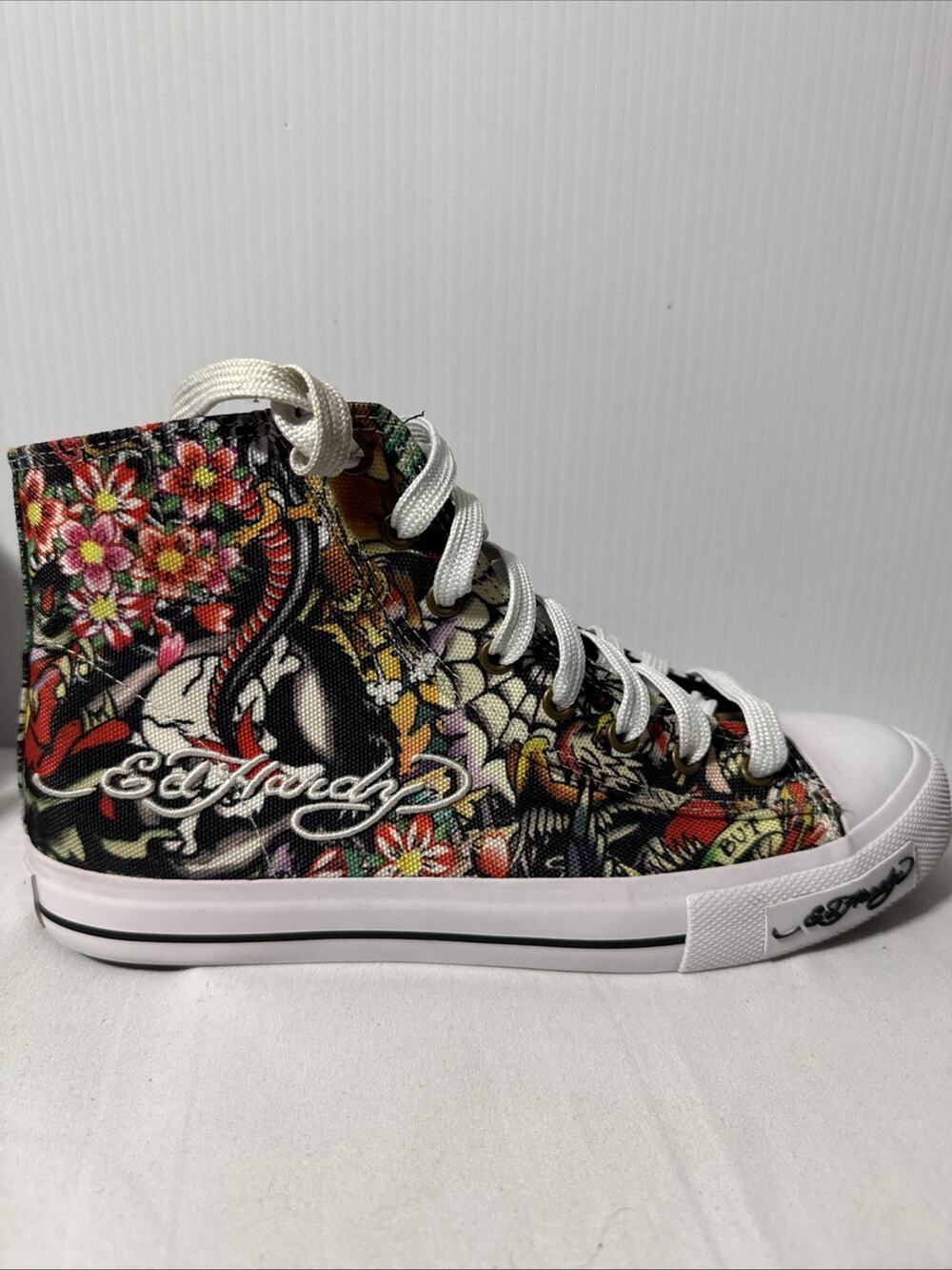 Ed Hardy Tattoo Hi J6 82-1224 Men's Size 10 High Top Graphic Canvas Sneakers